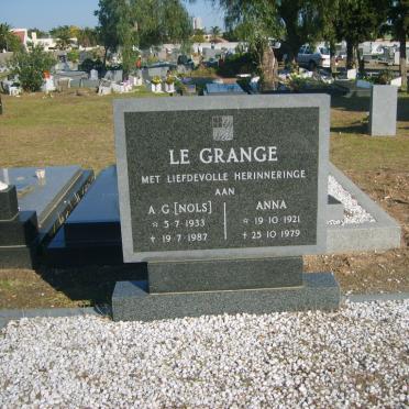 GRANGE A.G,. le 1933-1987 &amp; Anna 1921-1979