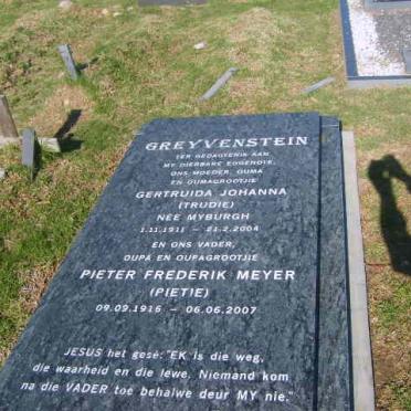 GREYVENSTEIN Pieter Frederik Meyer 1916-2007 &amp; Gertruida Johanna MYBURGH 1911-2004