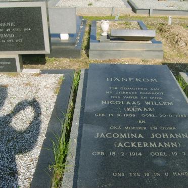 HANEKOM Nicolaas Willem 1909-1983 &amp; Jacomina Johanna ACKERMANN  1914-1994