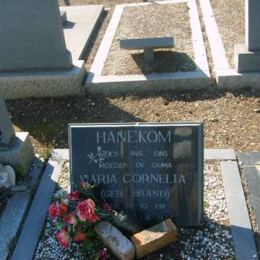HANEKOM Maria Cornelia nee BRAND 1911-1977