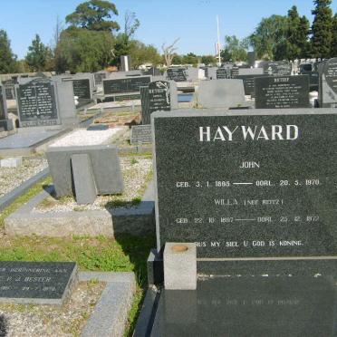 HAYWARD John 1895-1970 &amp; Willa REITZ 1897-1972 