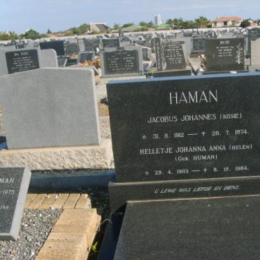 HAMAN Jacobus Johannes 1912-1974 &amp; Helletje Johanna Anna HUMAN 1903-1984