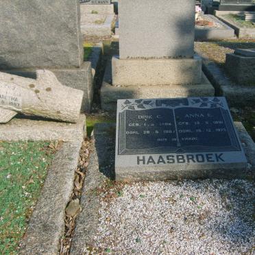 HAASBROEK Dirk C. 1886-1967 &amp; Anna E. 1891-1975