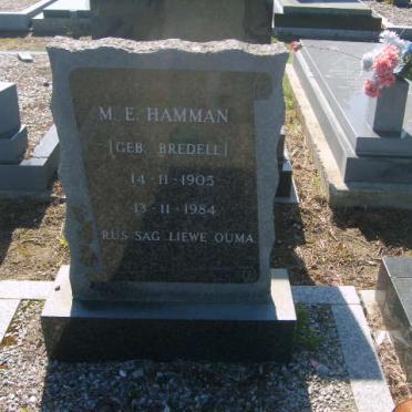 HAMMAN M.E. nee BREDELL 1905-1984