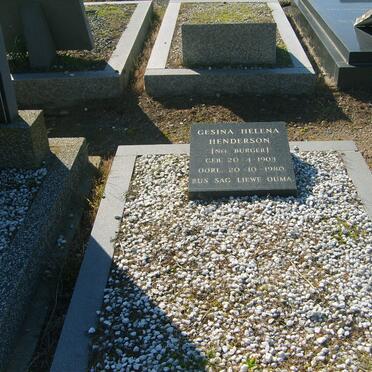 HENDERSON Gesina Helena nee BURGER 1903-1980