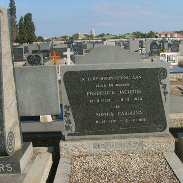 HENDRIKSZ Frederick Jacobus 1891-1970 &amp; Sophia Carolina 1891-1971