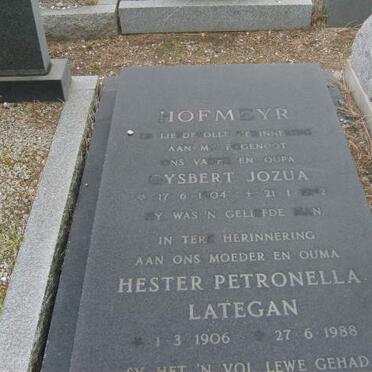 HOFMEYR Gysbert Jozua 1904-1982 &amp; Hester Petronella Lategan HUGO 1906-1988