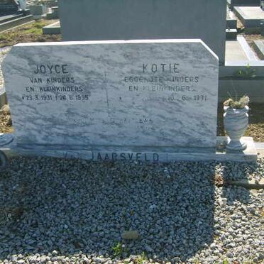 JAARSVELD Kotie, van ?-1991 &amp; Joyce 1931-1995