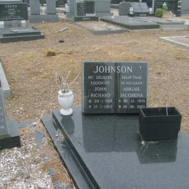 JOHNSON John Richard 1913-1982 &amp; Abigail Jacomina 1915-2003
