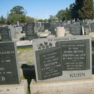 KÜHN Matthew 1895-1968 &amp; Maria Helena Johanna LOUW 1893-1982