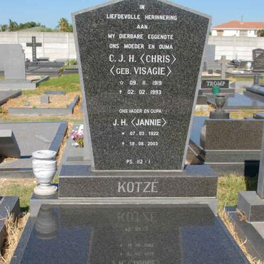 KOTZÉ J.H. 1922-2003 &amp; C.J.H. VISAGIE 1919-1993