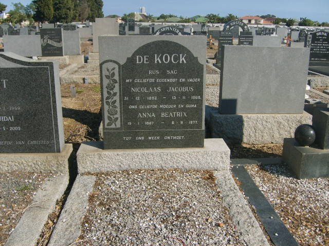 KOCK Nicolaas Jacobus, de 1892-1968 &amp; Anna Beatrix  1897-1977