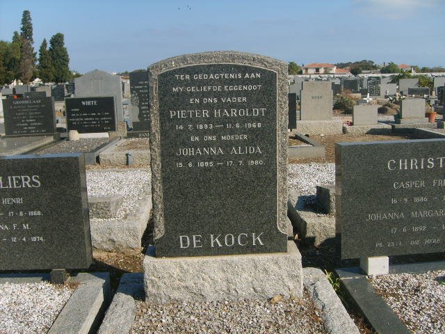 KOCK Pieter Haroldt, de 1893-1968 &amp; Johanna Alida  1895-1980