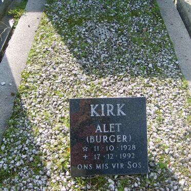 KIRK Alet nee BURGER 1928-1992