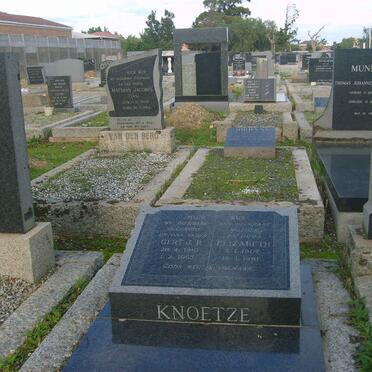 KNOETZE Gert J.B. 1910-1963 &amp; Elizabeth 1907-1981
