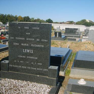 LEWIS Dina Maria Elizabeth nee DIPPENAAR 1917-1989