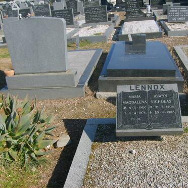 LENNOX Alwyn Nicholas 1908-1987 &amp; Maria Magdalena 1906-1976