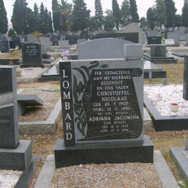 LOMBARD Christoffel Nicolaas 1905-1980 &amp; Adriana Jacomina BESTER 1908-19?4