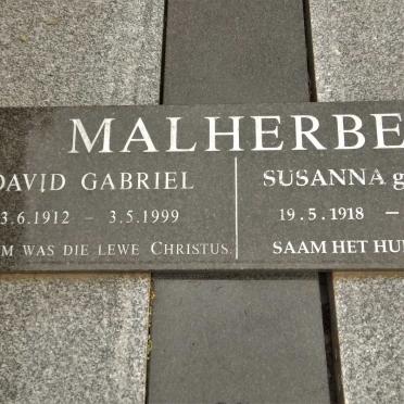 MALHERBE David Gabriel 1912-1999 &amp; Susanna BUYS 1918-2012