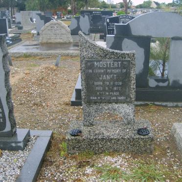 MOSTERT Janet 1936-1977