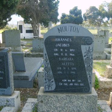 MOUTON Johannes Jacobus 1893-1966 &amp; Barbara Aletta 1896-1995