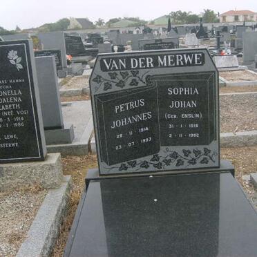 MERWE Petrus Johannes, van der 1914-1983 &amp; Sophia Johan ENSLIN 1916-1982