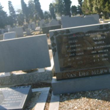MERWE Hugo, van der 1890-1975 &amp; Martha Maria KALTWASSER 1895-1983