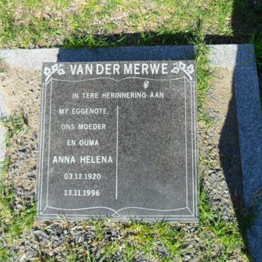 MERWE Anna Helena, van der 1920-1996