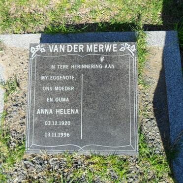 MERWE Anna Helena, van der 1920-1996