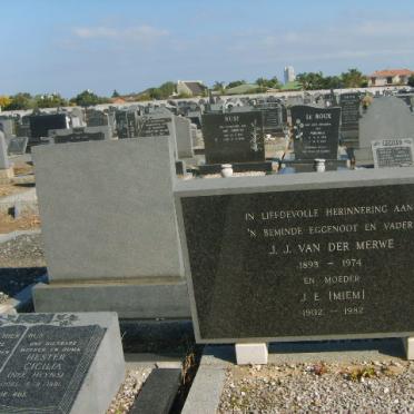 MERWE J.J., van der 1893-1974 &amp; J.E. 1902-1982