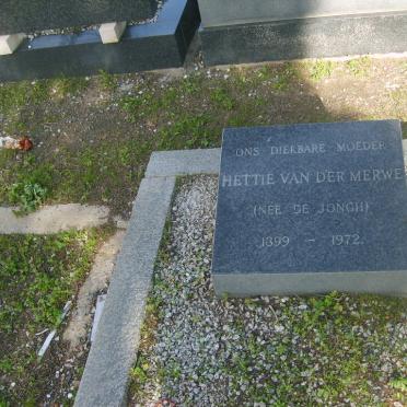 MERWE Hettie, van der nee DE JONGH 1899-1972