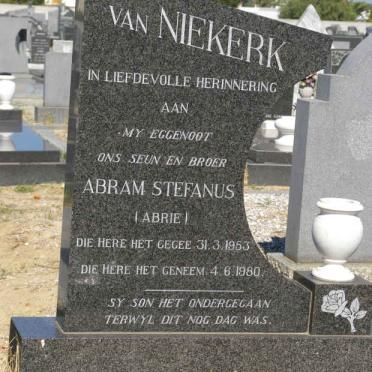 NIEKERK Abram Stefanus, van 1953-1980
