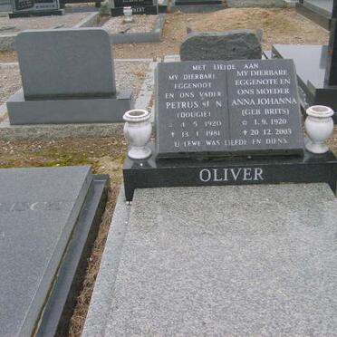 OLIVER Petrus J.N. 1926-1981 &amp; Anna Johanna BRITS 1920-2003