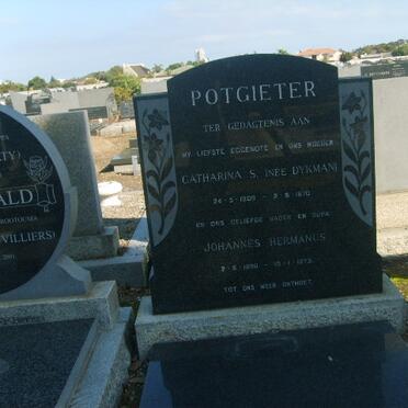 POTGIETER Johannes Hermanus 1890-1973 &amp; Catherina S. DYKMAN 1909-1970