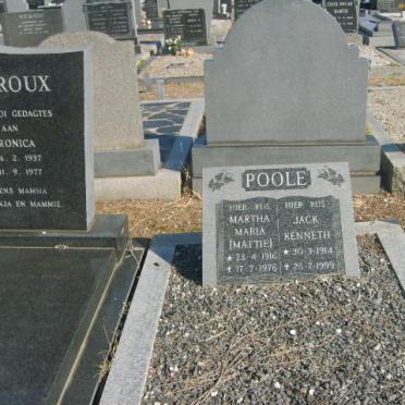 POOLE Jack Kenneth 1914-1999 &amp; Martha Maria 1916-1976