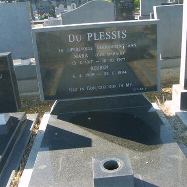 PLESSIS Reuben, du 1909-1994 &amp; Maria MARAIS 1917-1977