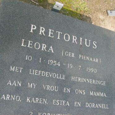 PRETORIUS Leora nee PIENAAR 1954-1990