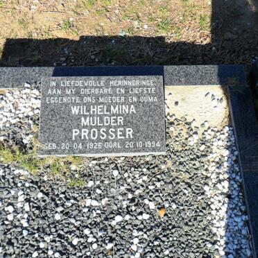 PROSSER Wilhelmina Mulder 1926-1994