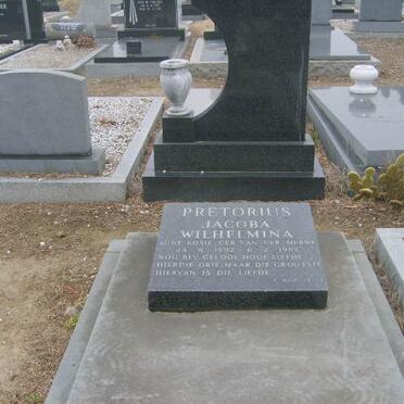 PRETORIUS Jacoba Wilhelmina nee VAN DER MERWE 1892-1983
