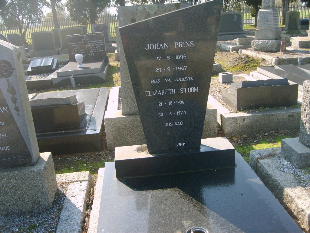 PRINS Johan 1896-1967 &amp; Elizabeth STORM 1906-1974