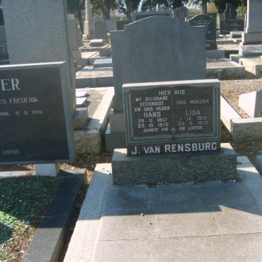 RENSBURG Hans, Janse van 1907-1970 &amp; Lida 1912-1972