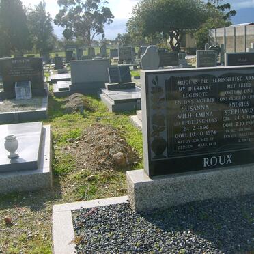 ROUX Andries Stephanus 1896-1986 &amp; Susanna Wilhelmina  REDLINGHUYS 1896-1974