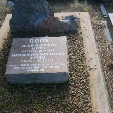 ROOS Jacobus Scholtz 1920-2004 &amp; Margaretha Magdalena 1917-2004