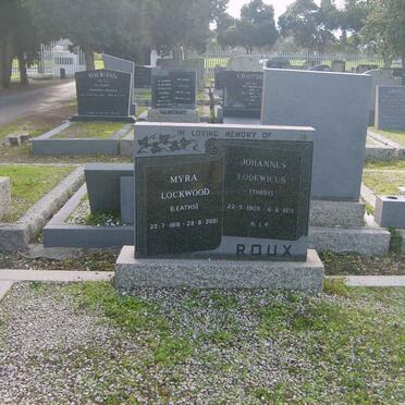 ROUX Johannes Lodewicus 1909-1971 &amp; Myra Lockwood LEATHS 1916-2001