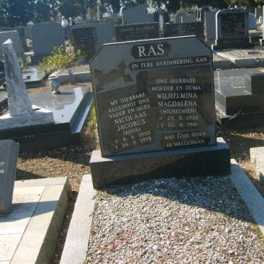 RAS Nicolaas Jacobus 1930-1978 &amp; Wilhelmina Magdalena 1934-1981