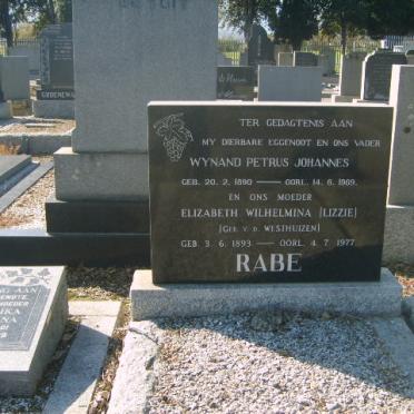 RABE Wynand Petrus Johanna 1890 1869 &amp; Elizabeth Wilhelmina VAN DER WESTHUIZEN 1893-1977