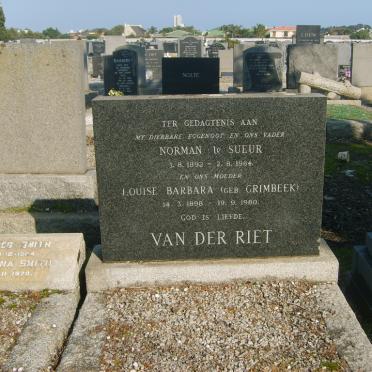 RIET Norman Le Sueur, van der 1892-1964 &amp; Louise Barbara GRIMBEEK 1898-1980