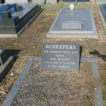 SCHEEPERS Anna nee BENADE 1891-1986