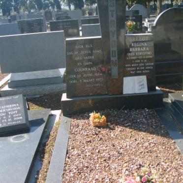 STRYDOM Coenraad 1884-1977 Regina Barbara STRYDOM 1928-2008