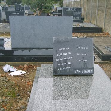 STADEN Martha Elizabeth, van nee VAN HEERDEN 1920-2002